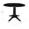 International Concepts Round 42 in Round Dual Drop Leaf Pedestal Table, 30.3 inH, Black, 42 W, 42 L, 30.3 in H, Wood K46-42DPT-27B - alternate 5